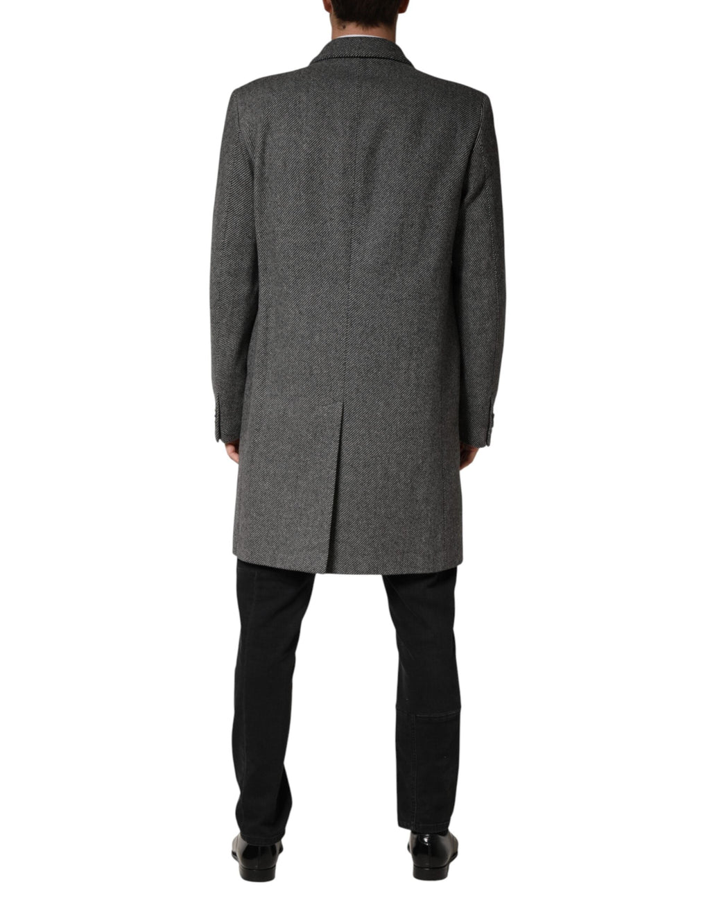 Dolce & Gabbana Gray Single Breasted Men Trench Coat Jacket