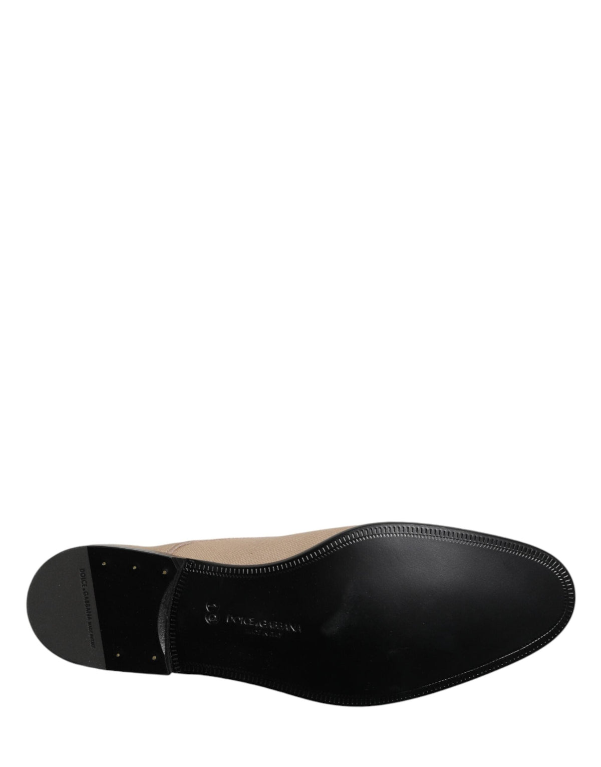 Dolce & Gabbana Beige Canvas Derby Lace Up Dress Men Shoes