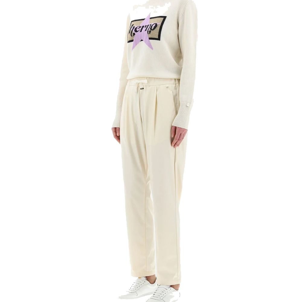 Herno White Polyester Casual Pants