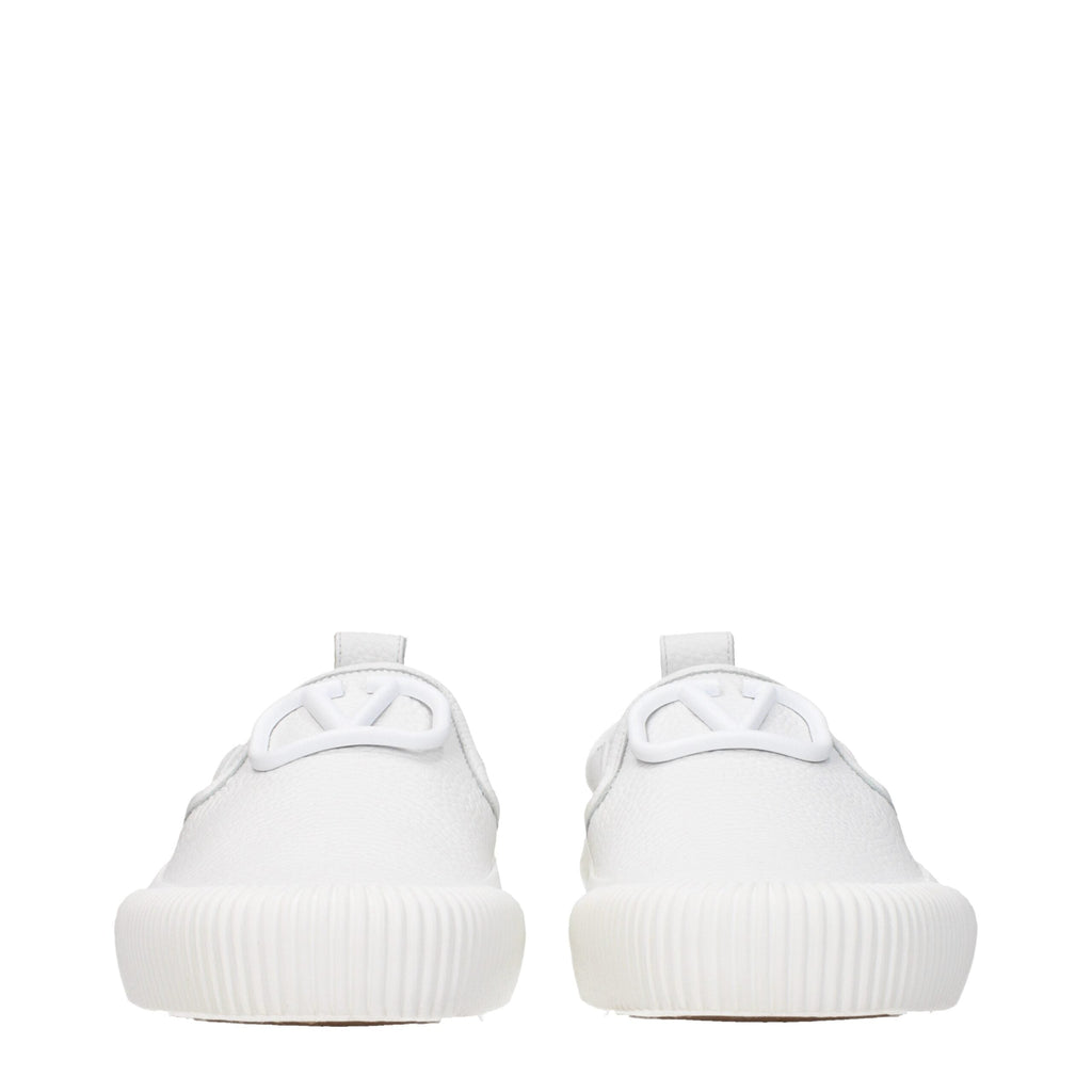 Valentino Garavani White Leather Slip-On Loafers
