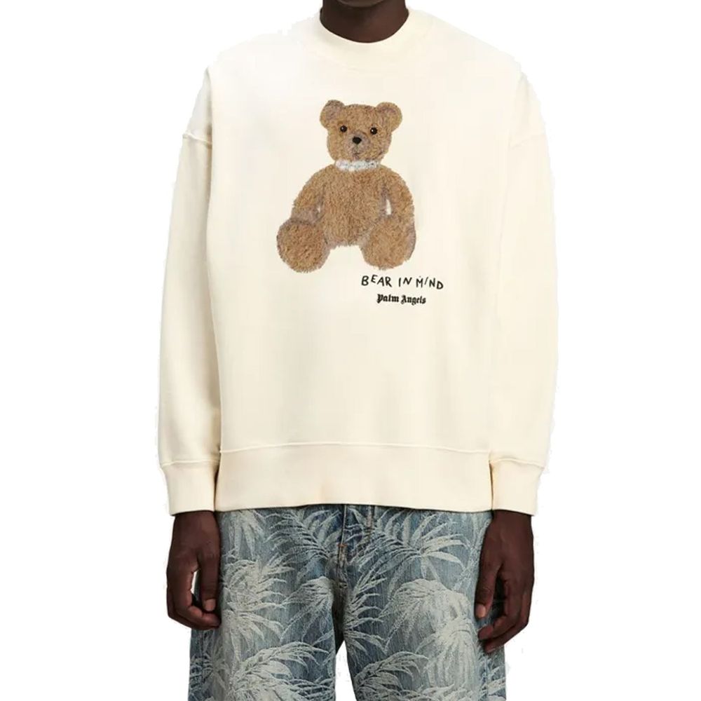 Palm Angels White Cotton Sweatshirt