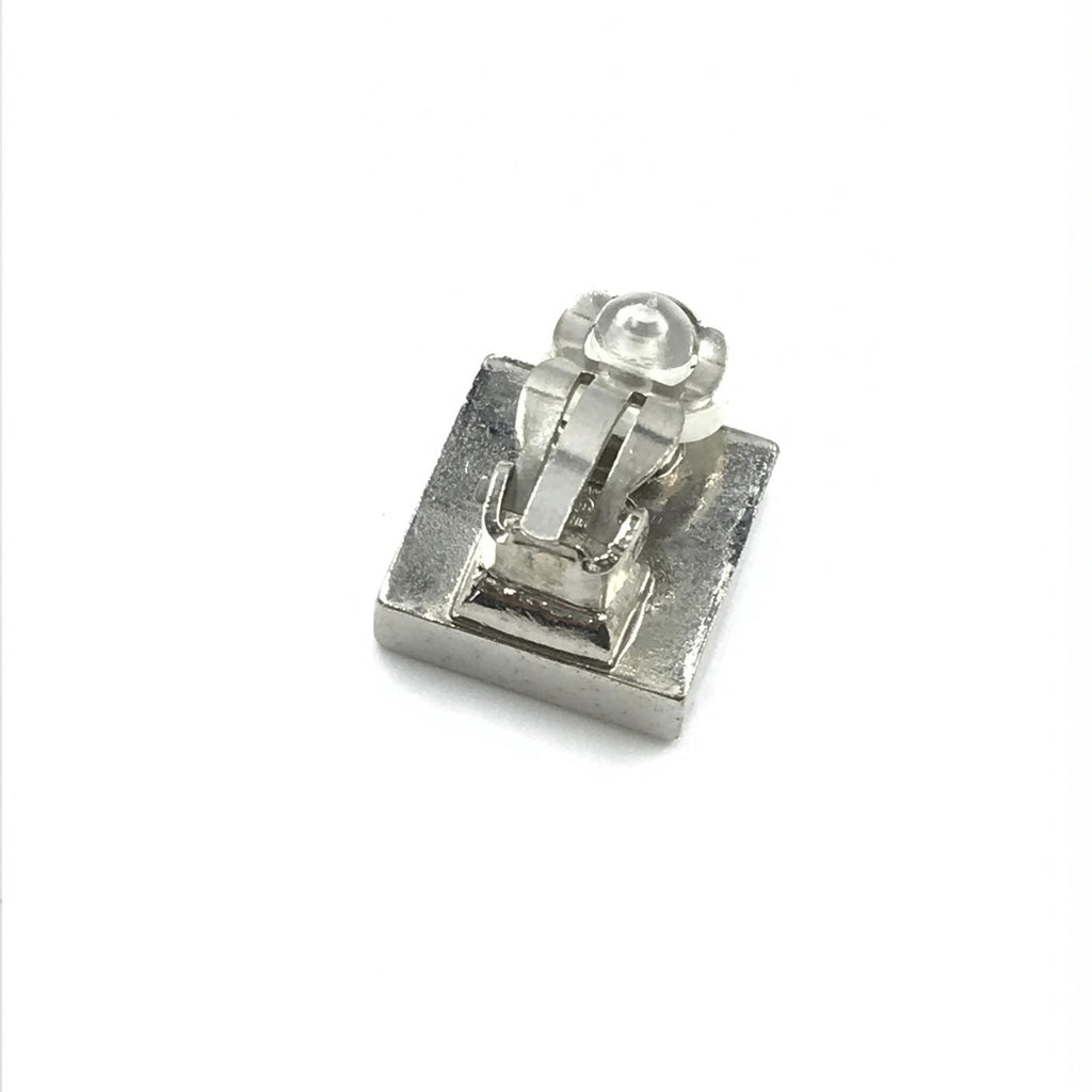 Chanel Coco Mark Earrings Black/White/Silver