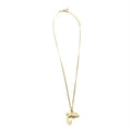 Christian Dior Dolphin Motif Rhinestone Gold Plated Necklace