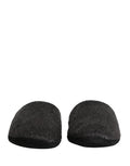 Dolce & Gabbana Dark Grey Charcoal Wool Red Slippers Shoes