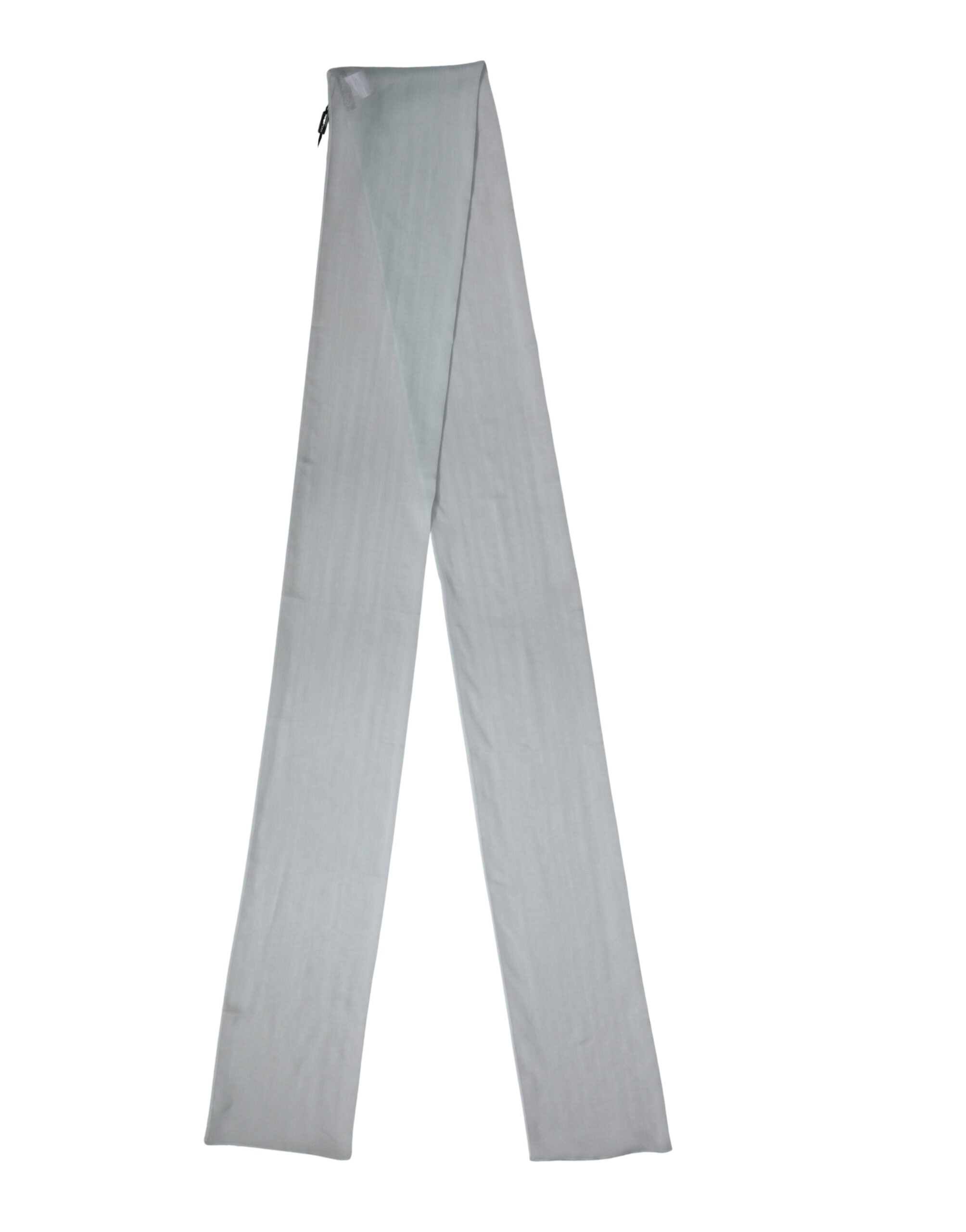 Dolce & Gabbana Light Blue Silk Sash Wrap Foulard 294.5cm x 19cm Scarf