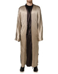 Dolce & Gabbana Beige Silk Satin Long Coat Robe Jacket