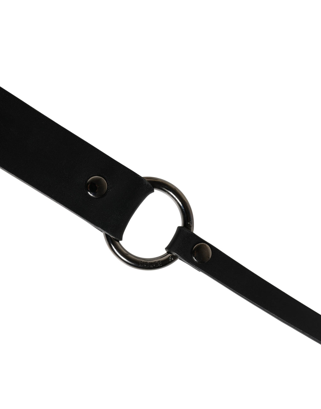 Dolce & Gabbana Men Black Calfskin Leather Metal Buckle Belt