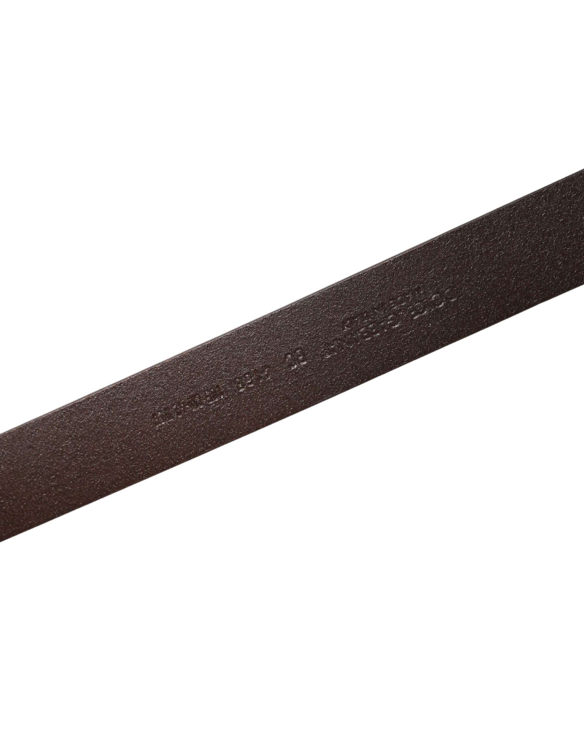 Dolce & Gabbana Men Brown Classic Leather Logo Buckle Belt