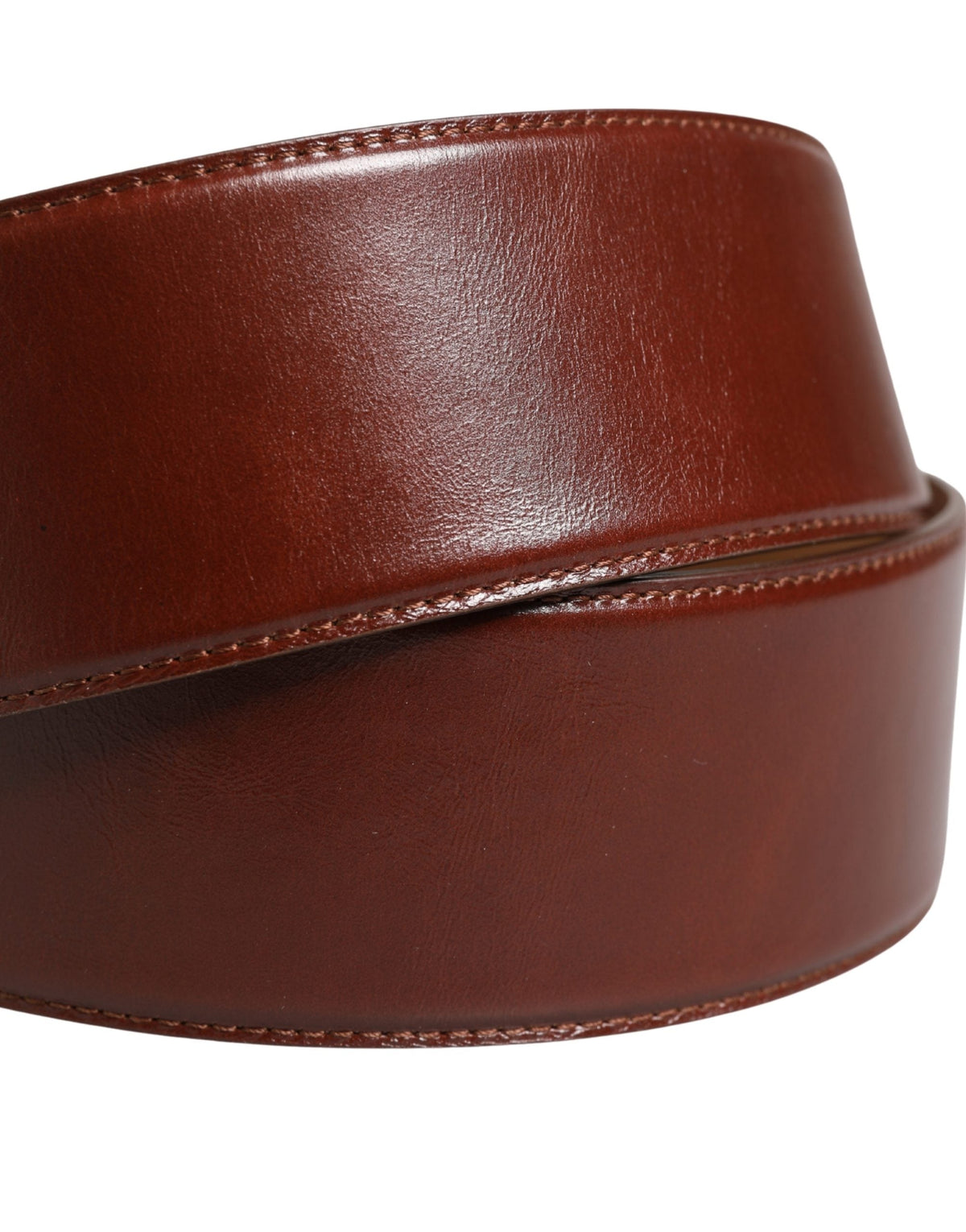 Dolce & Gabbana Brown Leather Waist Gold Metal Buckle Belt