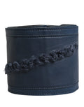 Ermanno Scervino Blue Leather Wide Waist Women Cintura Belt