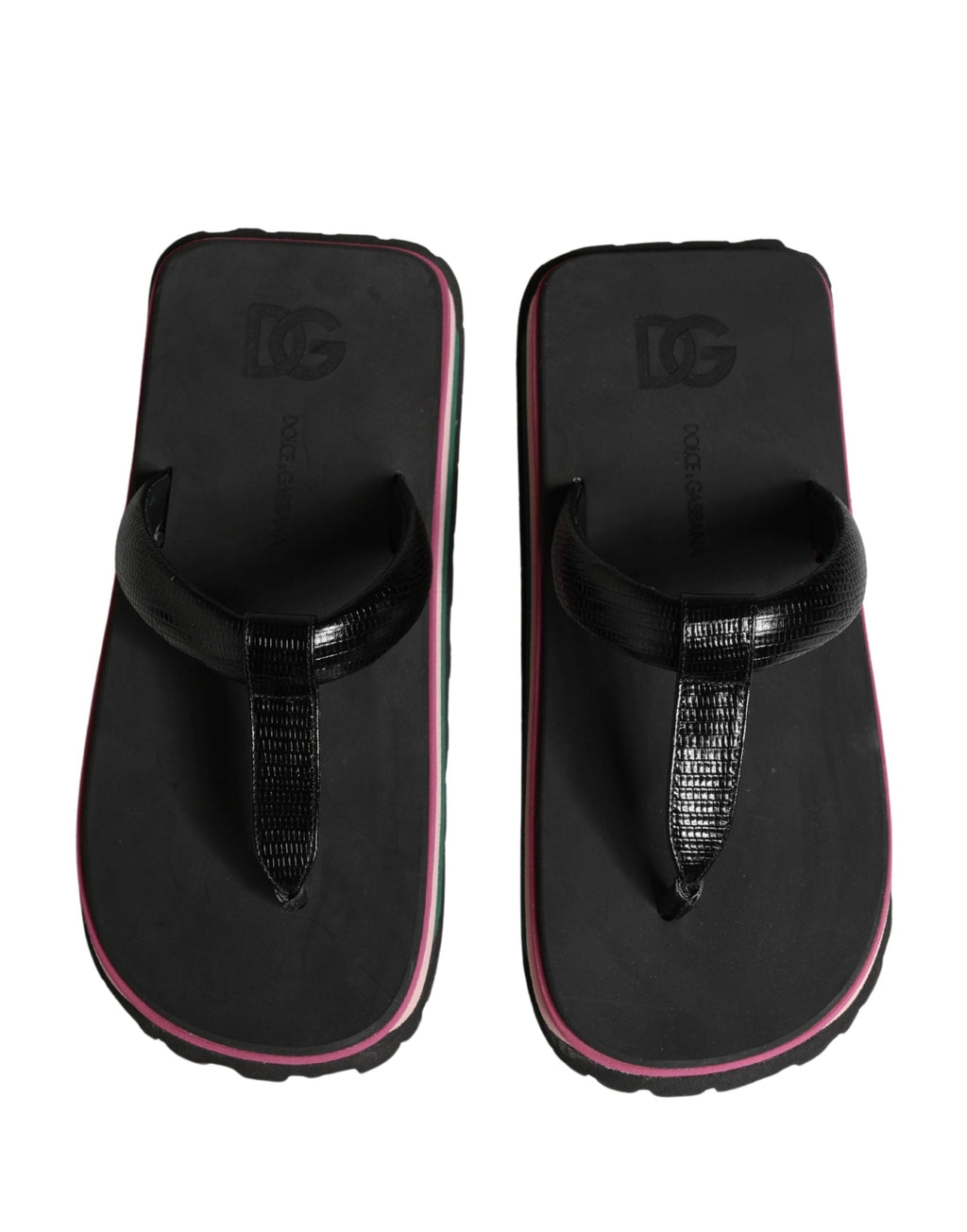 Dolce & Gabbana Multicolor Rubber Chunky Flip Flop Shoes