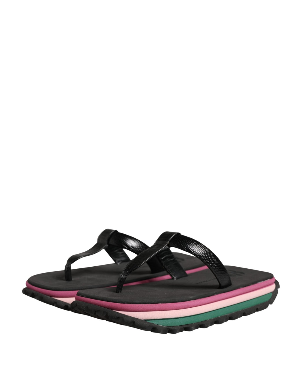 Dolce & Gabbana Multicolor Rubber Chunky Flip Flop Shoes