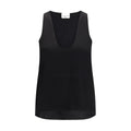 SA SU PHI Black Silk Sleeveles T-Shirt
