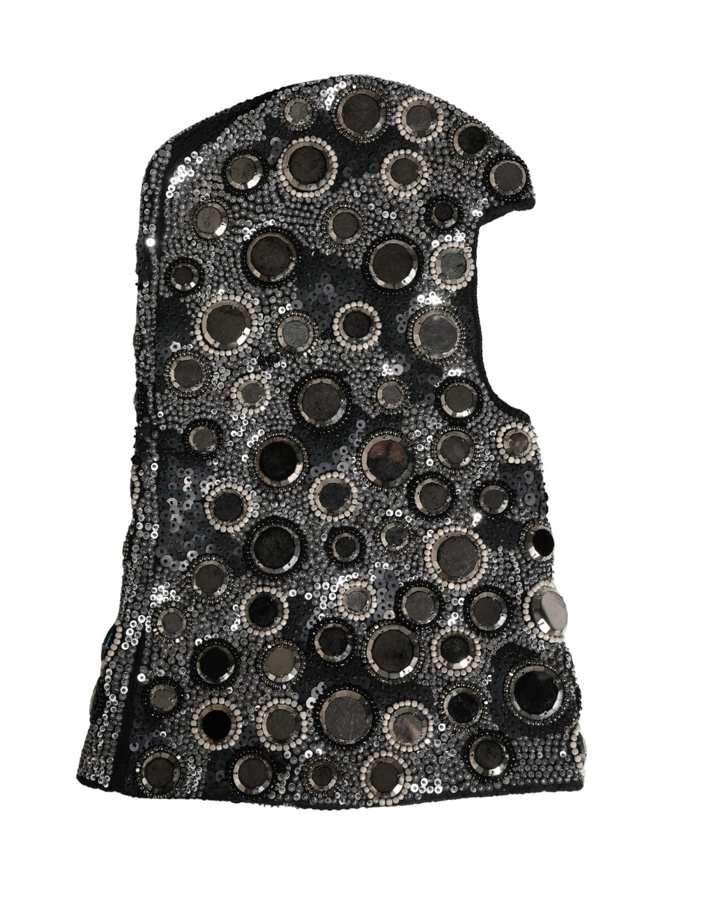 Dolce & Gabbana Black Wool Crystal Embellished Balaclava Hat