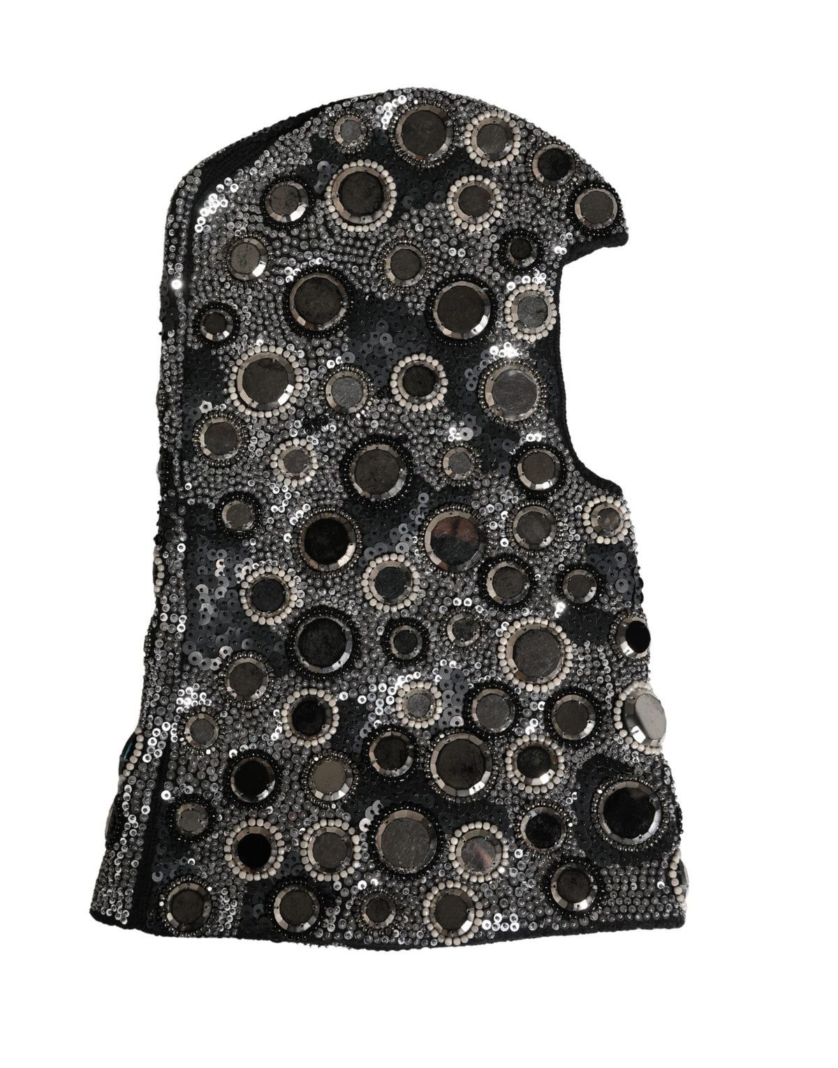 Dolce & Gabbana Black Wool Crystal Embellished Balaclava Hat