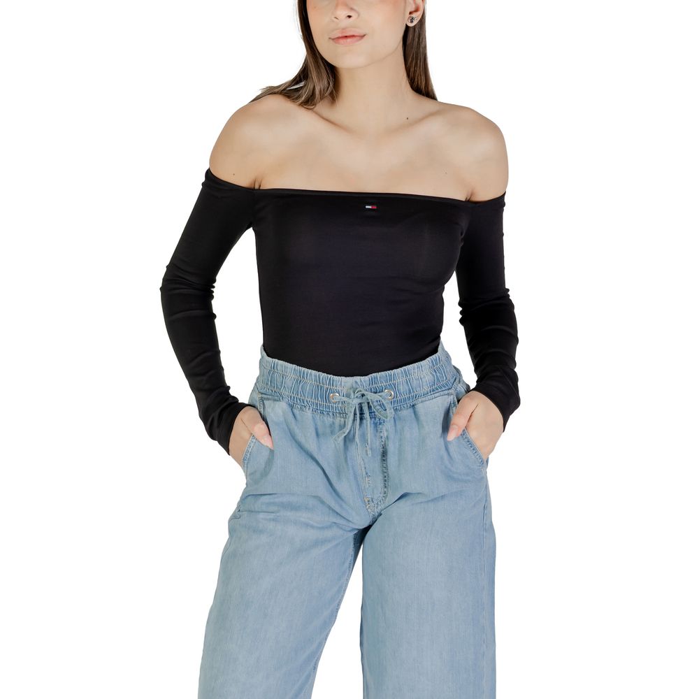Black Recycled Cotton Long Sleeve T-Shirt