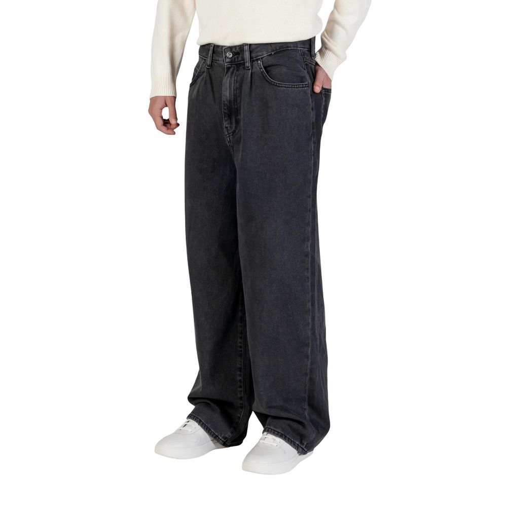 Black Cotton Relaxed Fit Jeans