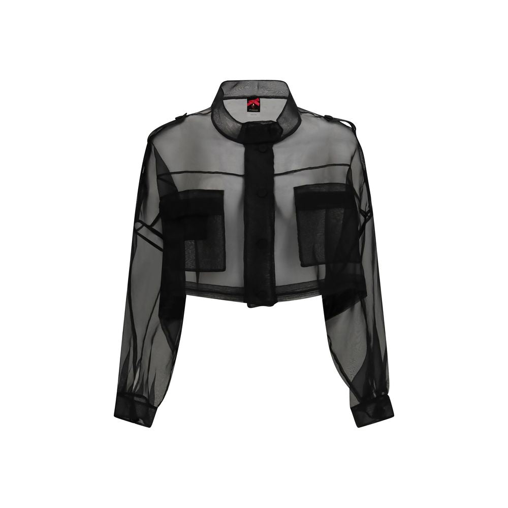 Black Silk Full-Length Jacket