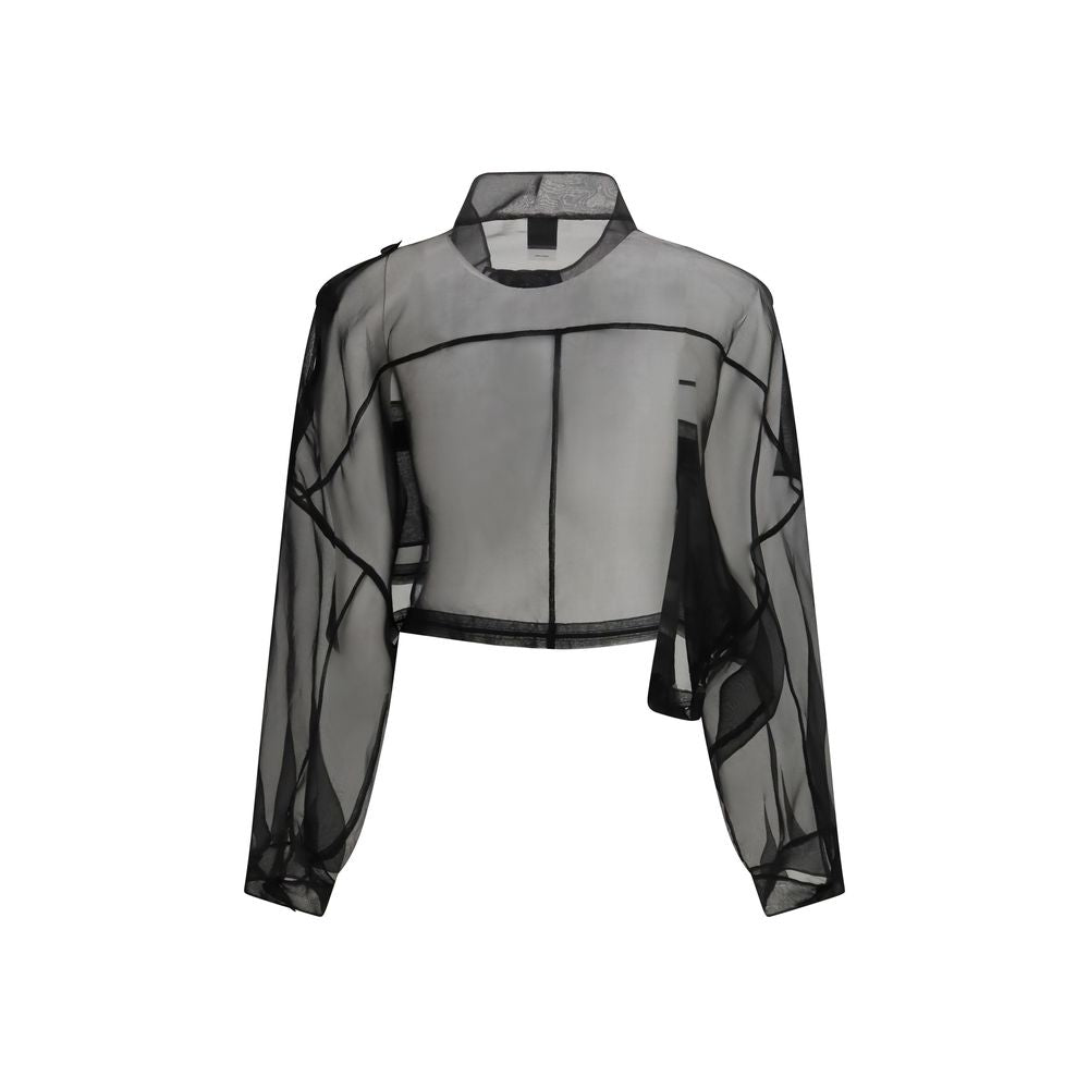 Black Silk Full-Length Jacket