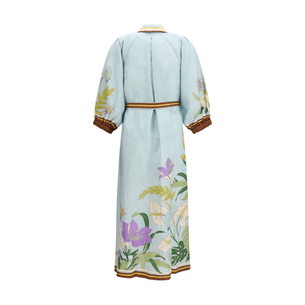Multicolor Linen Casual Dress