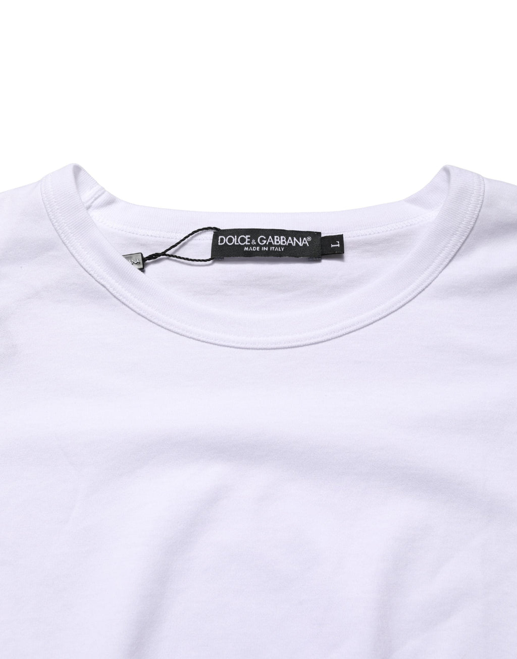 Dolce & Gabbana White Cotton Short Sleeves Crew Neck T-shirt