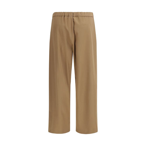 Brown Wool Oves Aries Flared Pants