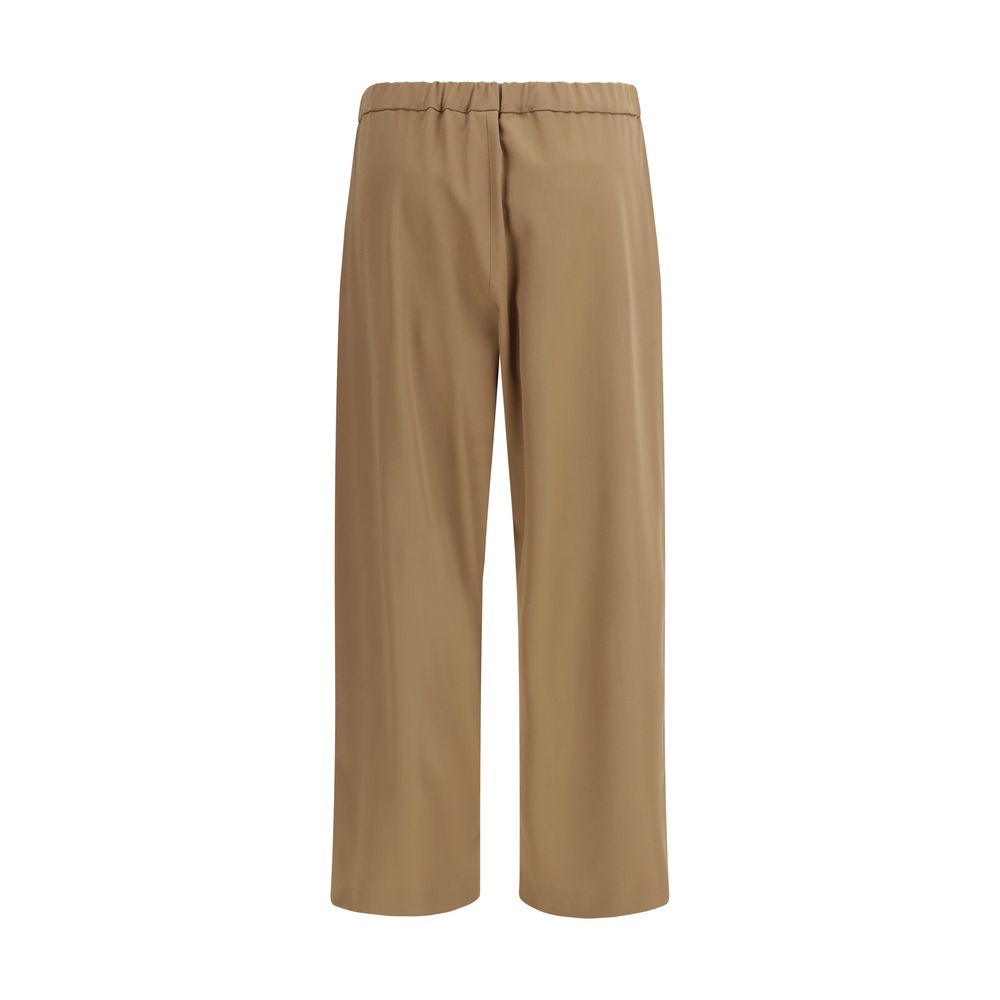 Brown Wool Oves Aries Flared Pants