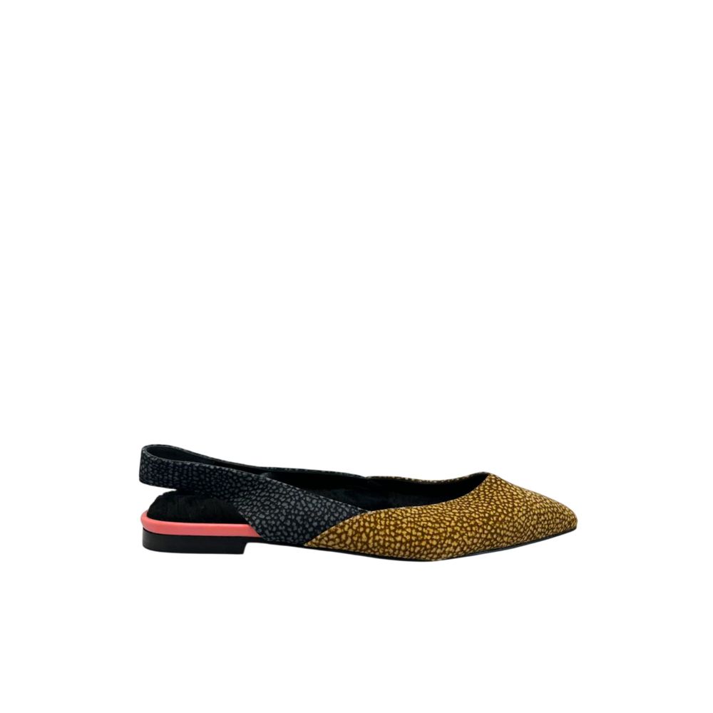 Beige Leather Women Ballet Flat