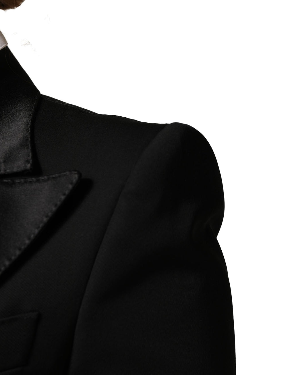 Black Wool Single Breasted Blazer Jacket