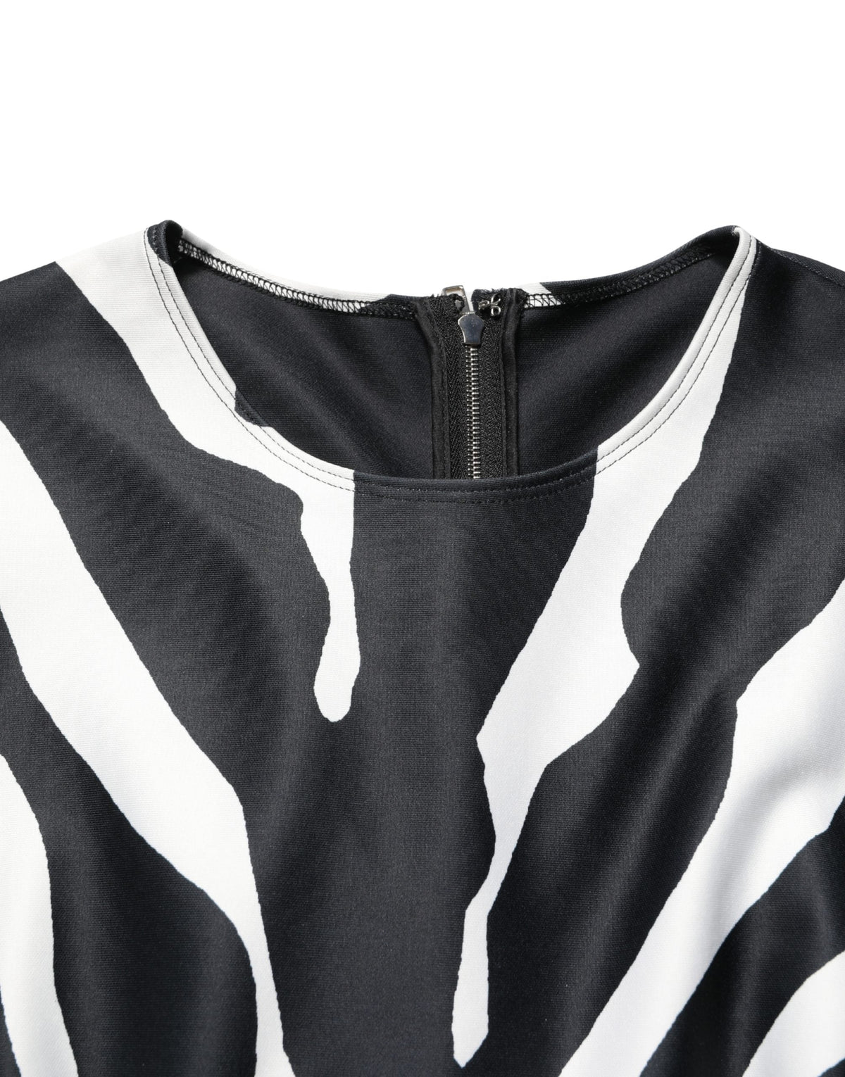 Dolce & Gabbana Black White Polyester Zebra Pattern Jumpsuit