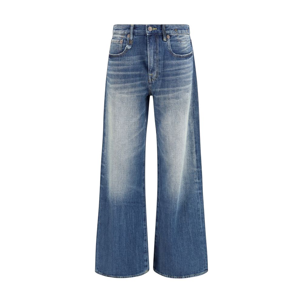R13 Blue Cotton Relaxed Fit Jeans
