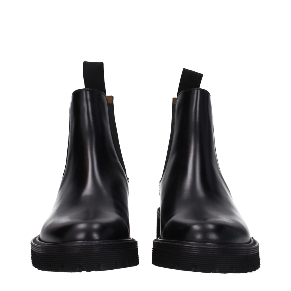 Black Leather Ankle Boots