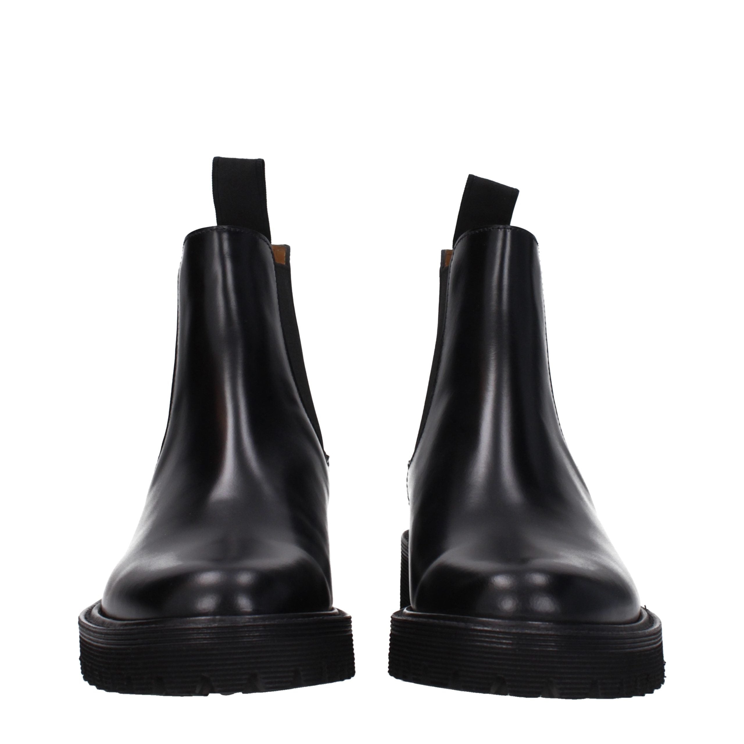 Black Leather Ankle Boots