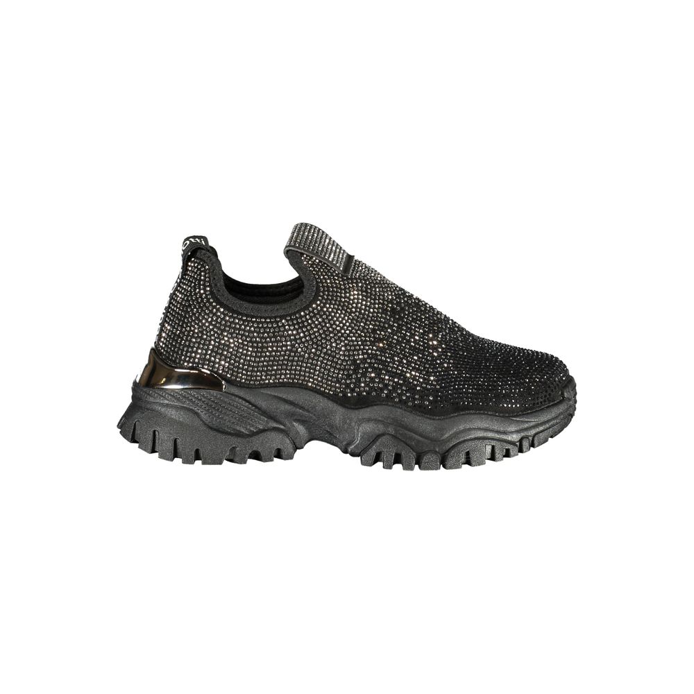 Black Polyurethane Women Sneaker