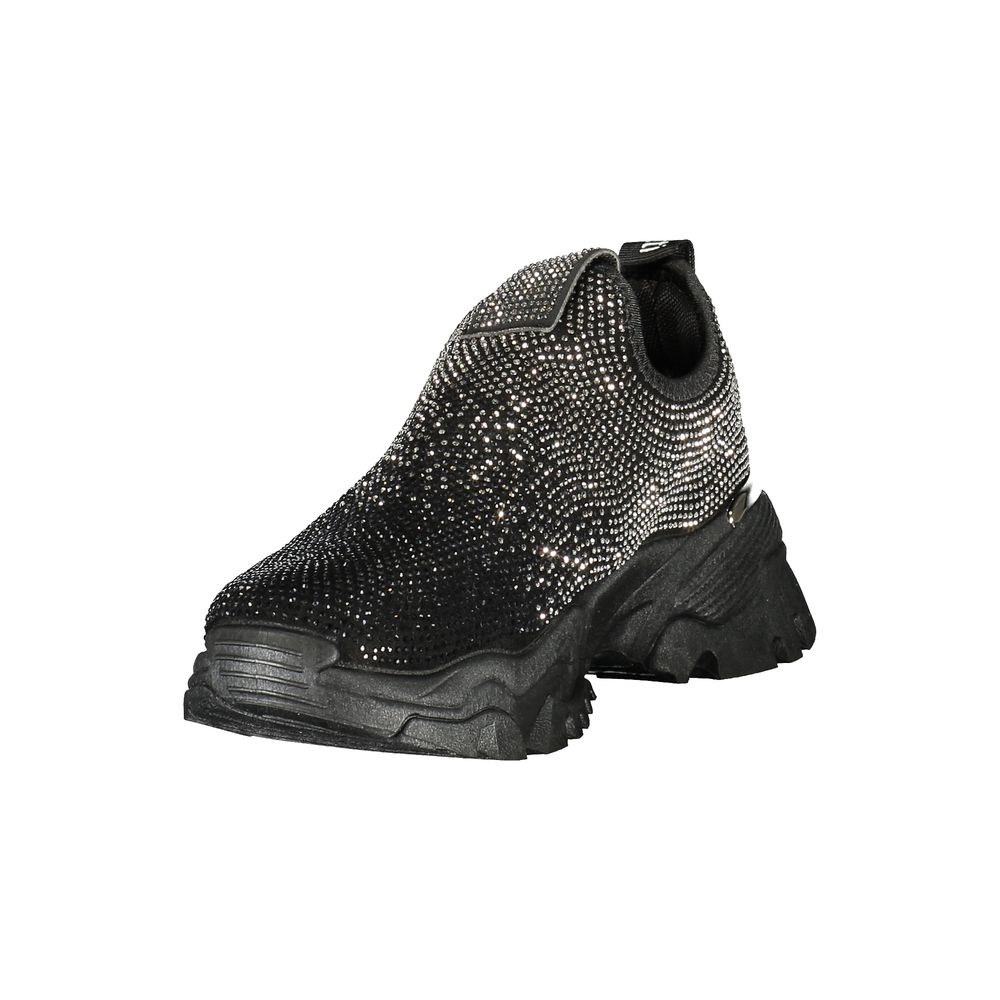Black Polyurethane Women Sneaker