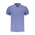 Blue Cotton Men Polo