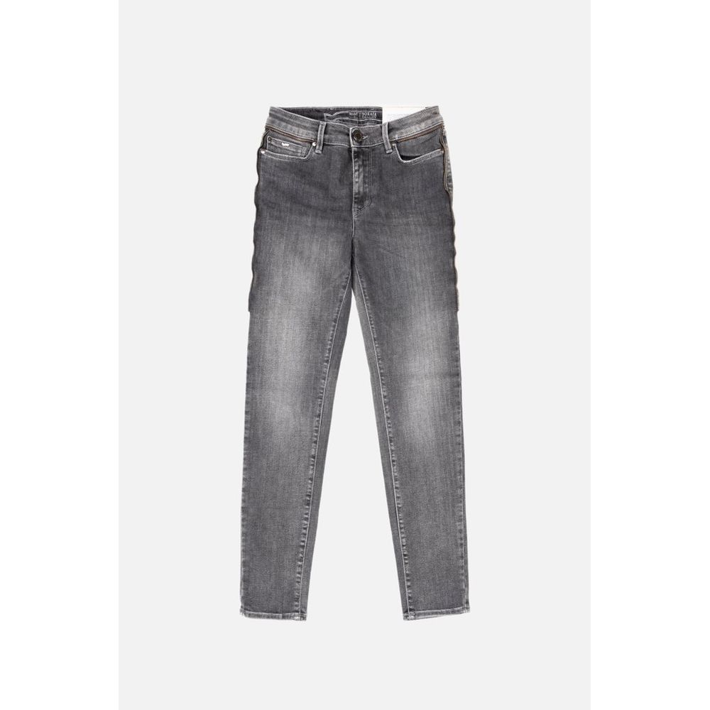 Gray Cotton Jeans Denim
