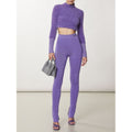 Patrizia Pepe Purple Lyocell Leggings