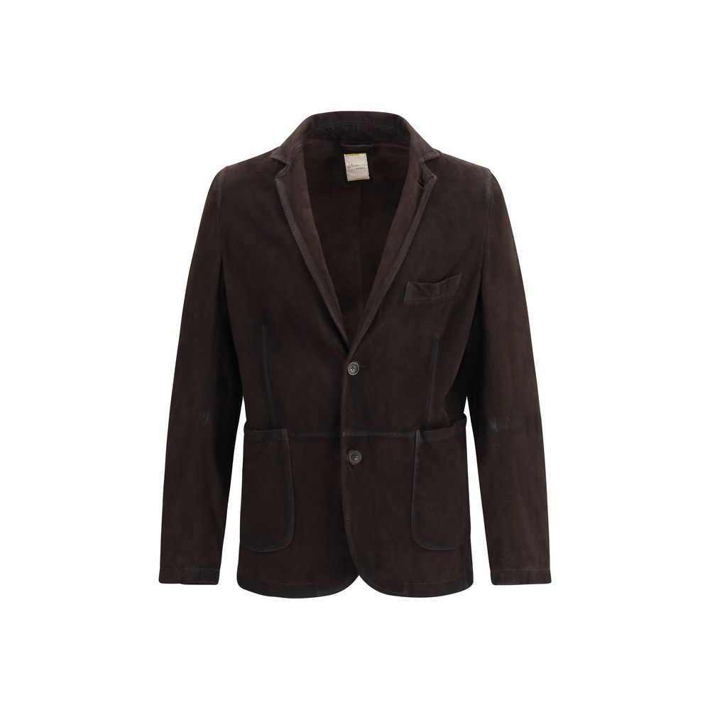 Brown Lamb Ovis Aries Aries Leather Jacket