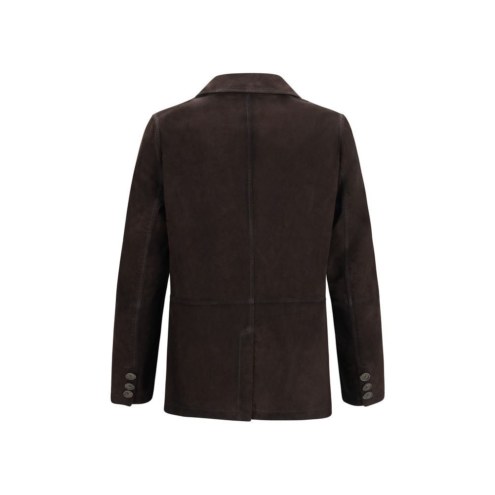 Brown Lamb Ovis Aries Aries Leather Jacket