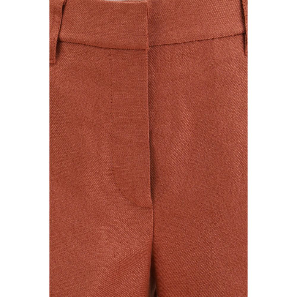 Brunello Cucinelli Red Linen Casual Pants