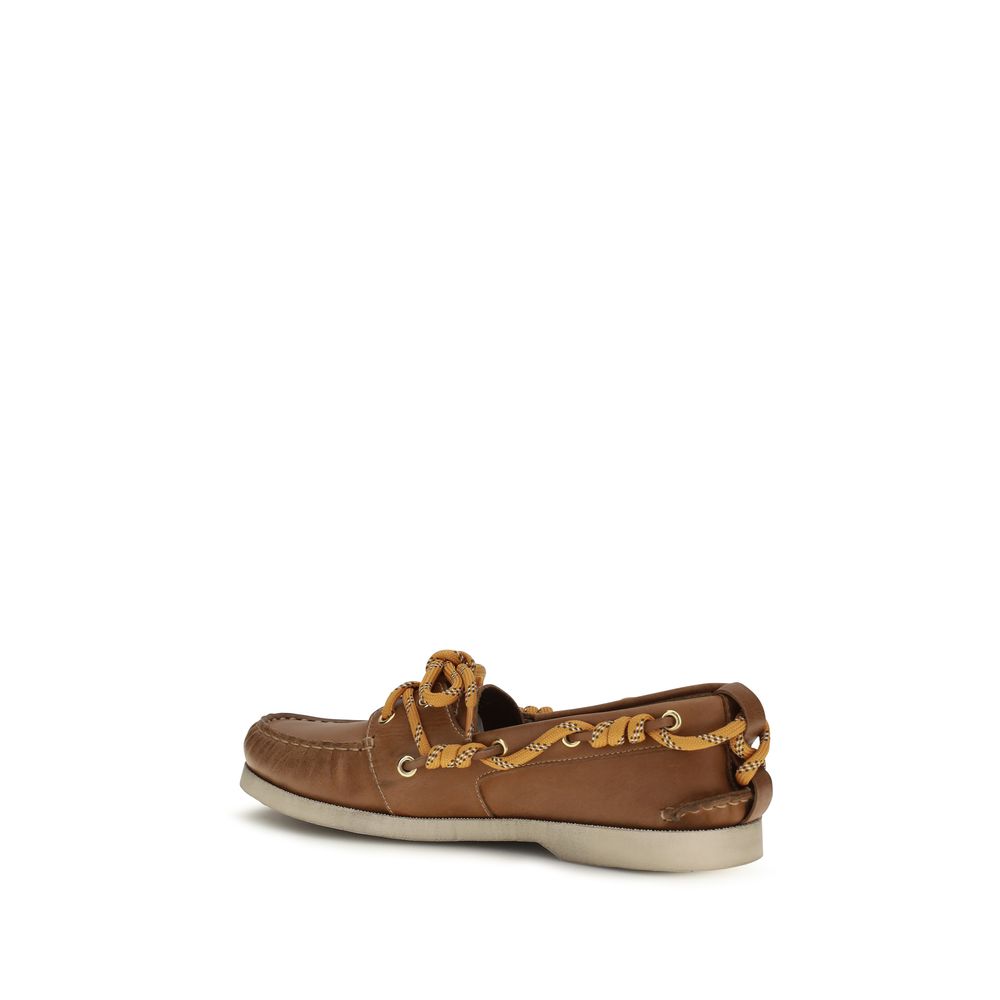 Golden Goose Brown Calf Leather Bos Taurus Slip-On Loafers