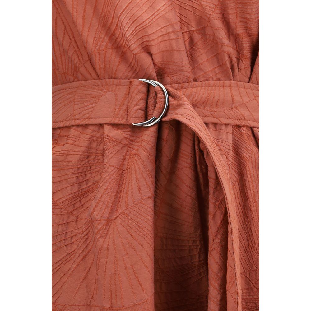 Brunello Cucinelli Red Cotton Casual Dress