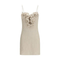 Beige Lyocell Casual Dress