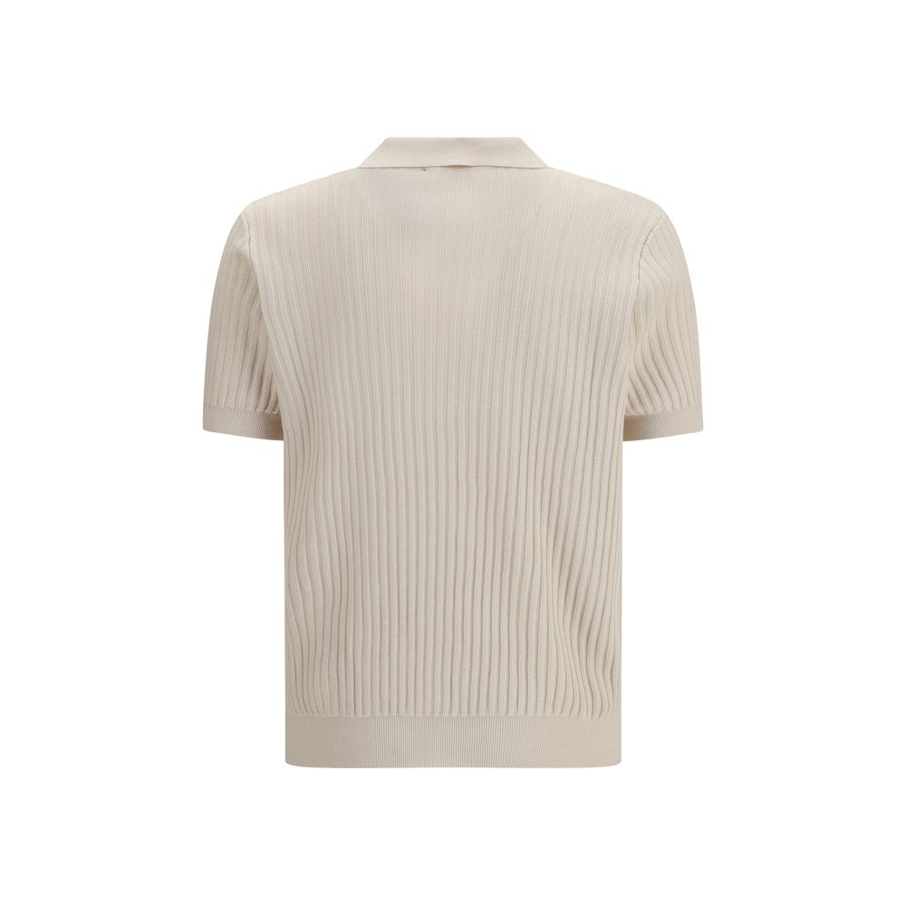 Beige Cotton Polo Shirt