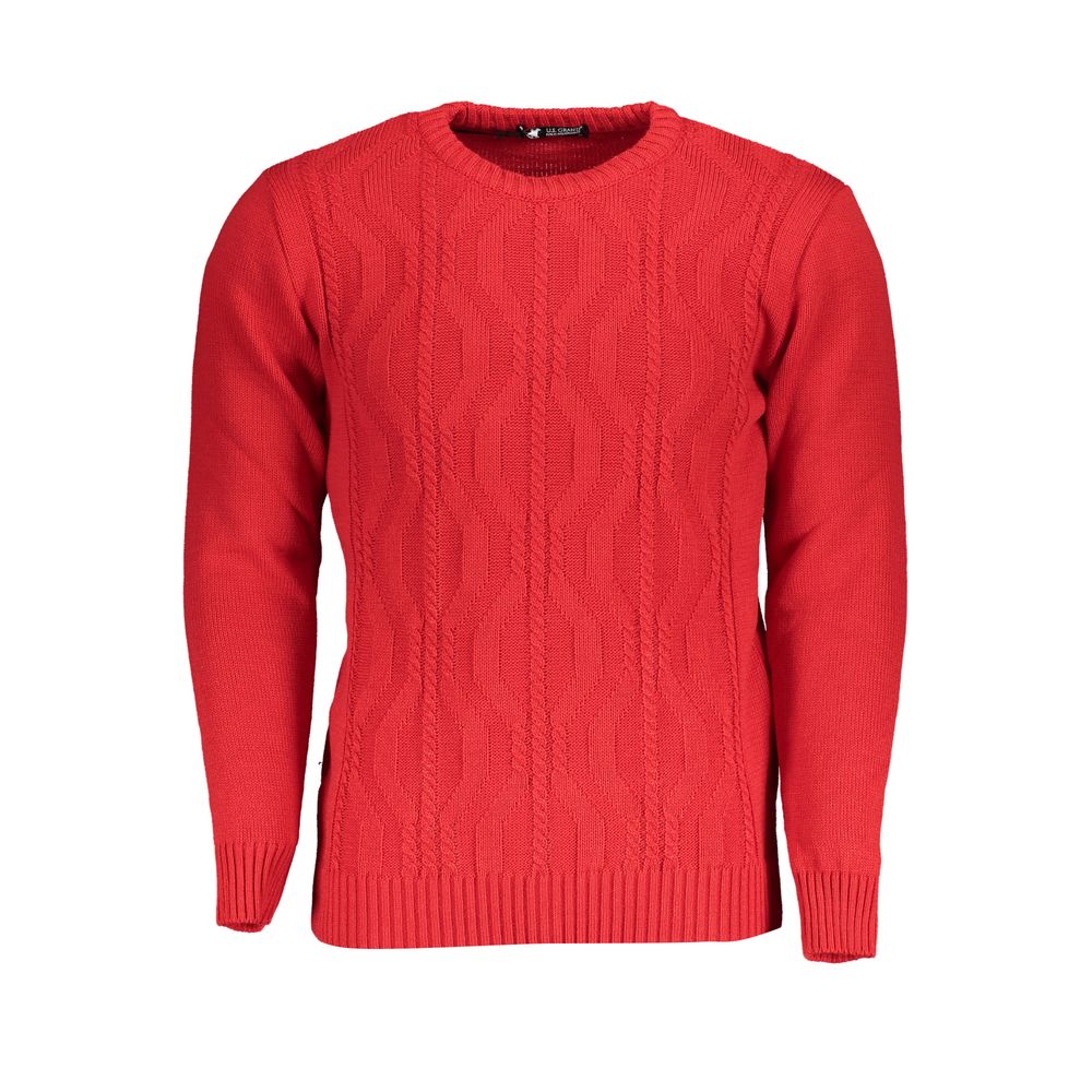 Red Acrylic Men Sweater