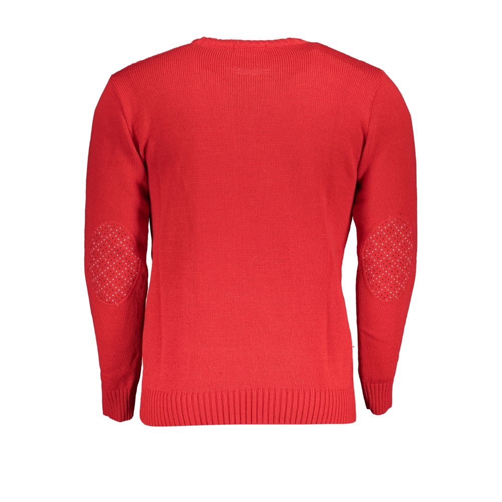 Red Acrylic Men Sweater