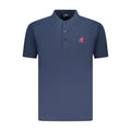 Blue Cotton Men Polo