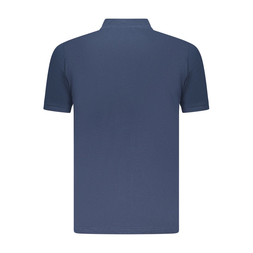 Blue Cotton Men Polo
