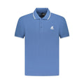 Blue Cotton Men Polo Shirt